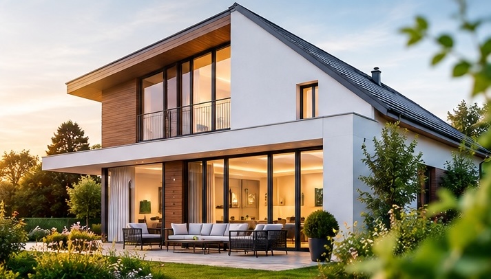 Modernes energieeffizientes Wohnhaus